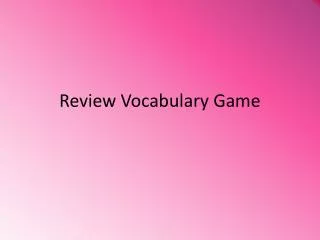 Review Vocabulary Game