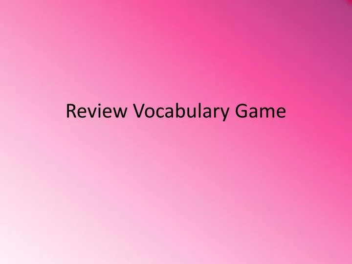 review vocabulary game
