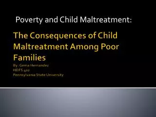 Poverty and Child Maltreatment:
