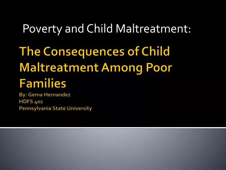 poverty and child maltreatment