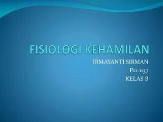 fisiologi kehamilan
