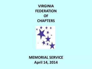 VIRGINIA FEDERATION OF CHAPTERS