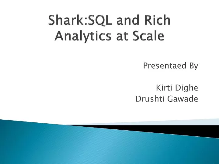 shark sql and rich analytics at scale