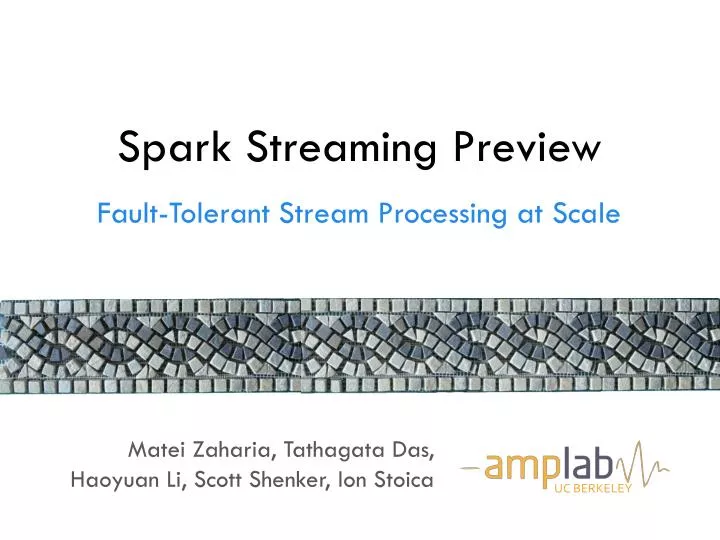spark streaming preview