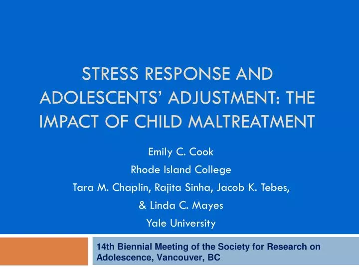 stress response and adolescents adjustment the impact of child maltreatment