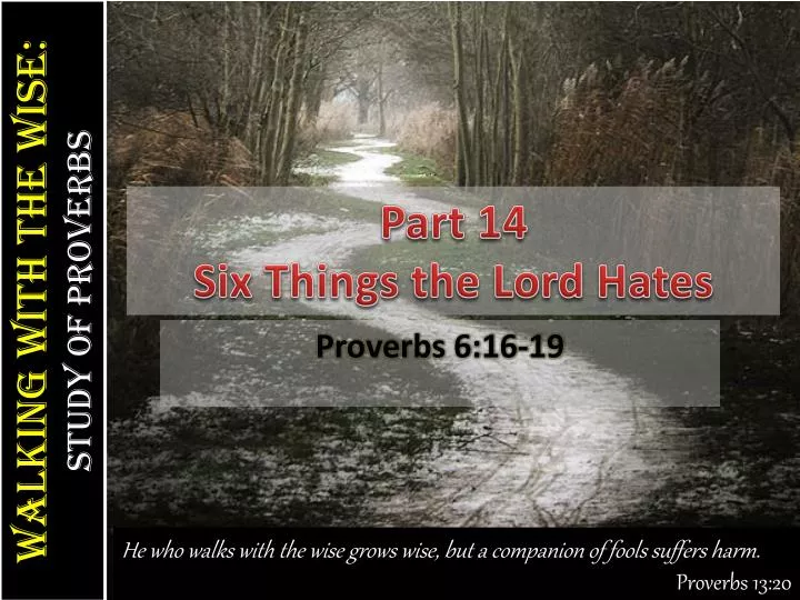 part 14 six things the lord hates