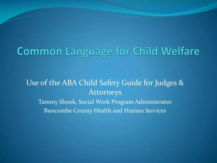 common language for child welfare