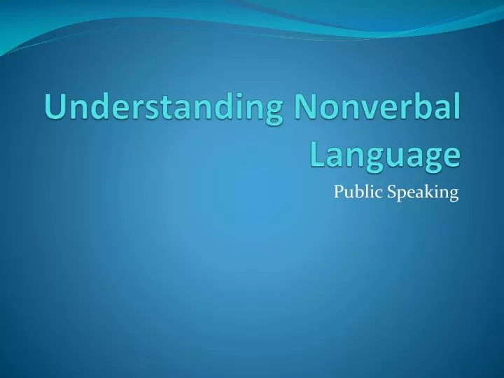 understanding nonverbal language