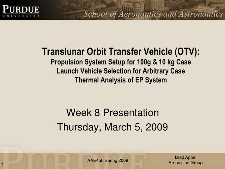 week 8 presentation thursday march 5 2009