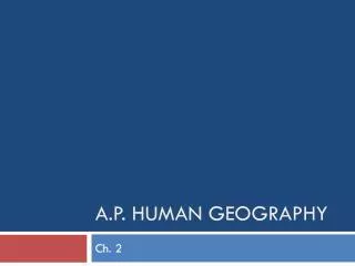 A.P. Human Geography