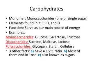 Carbohydrates