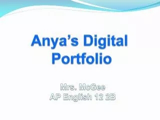 Anya’s Digital Portfolio