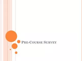 Pre-Course Survey