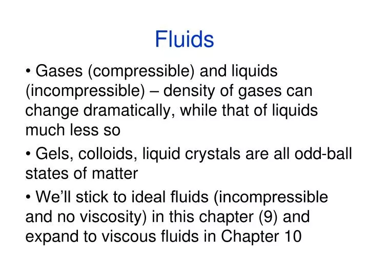 PPT - Fluids PowerPoint Presentation, free download - ID:2041158