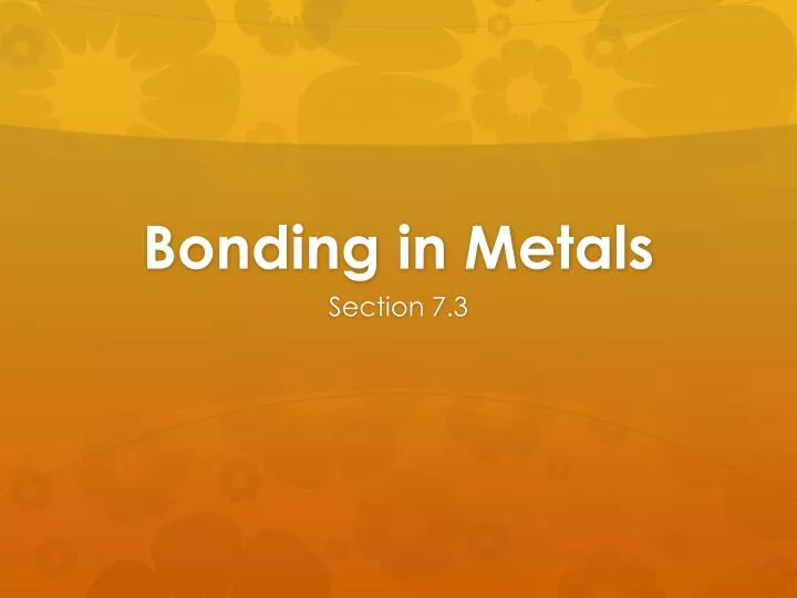 bonding in metals