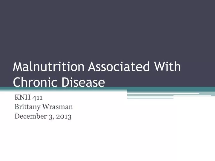 malnutrition associated with chronic disease