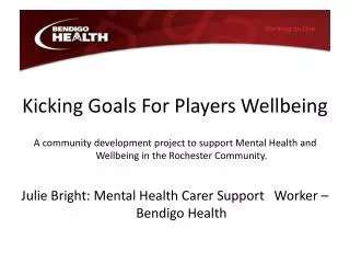 Kicking Goals For Players Wellbeing