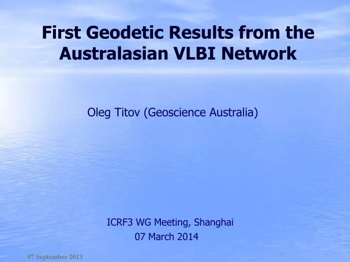 first geodetic results from the australasian vlbi network