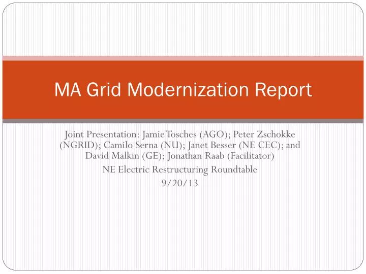ma grid modernization report
