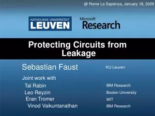 Protecting Circuits from Leakage