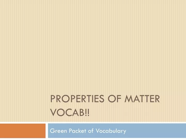 properties of matter vocab