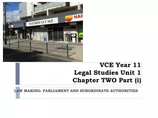VCE Year 11 Legal Studies Unit 1 Chapter TWO Part ( i )