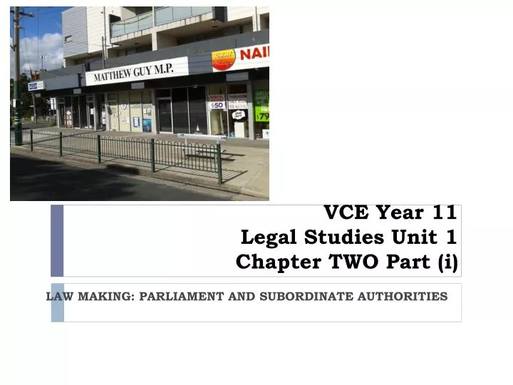 vce year 11 legal studies unit 1 chapter two part i