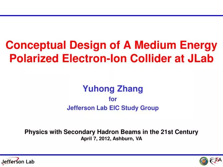 conceptual design of a medium energy polarized electron ion collider at jlab