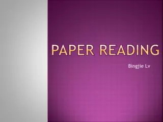 paper reading