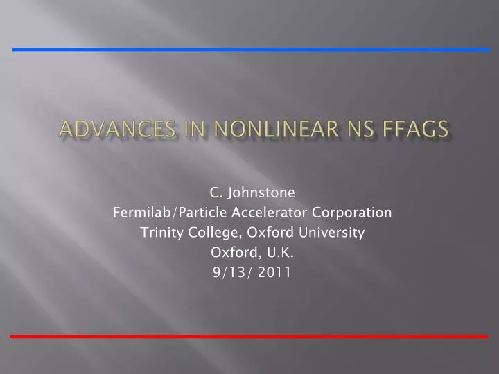 advances in nonlinear ns ffags