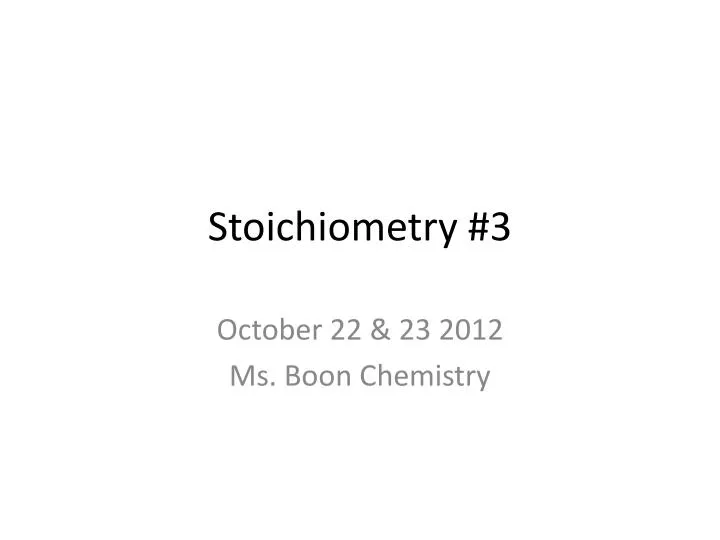 stoichiometry 3