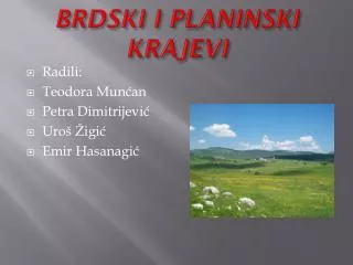brdski i planinski krajevi