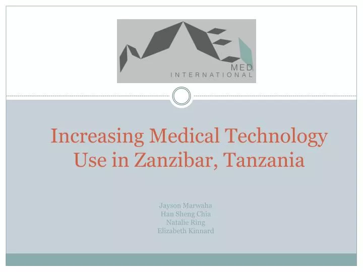 increasing medical technology use in zanzibar tanzania