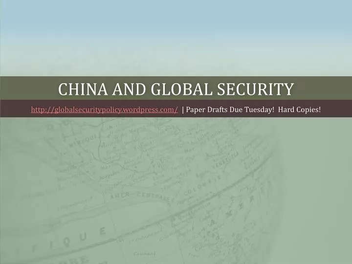 china and global security