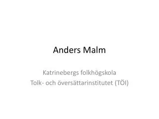 anders malm