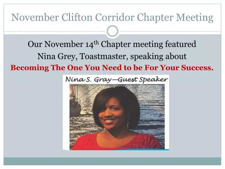 november clifton corridor chapter meeting