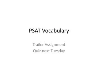 PSAT Vocabulary