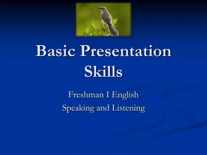 basic presentation skills