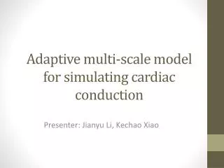Adaptive multi-scale model for simulating cardiac conduction