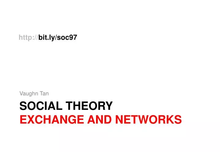 social theory exchange and networks