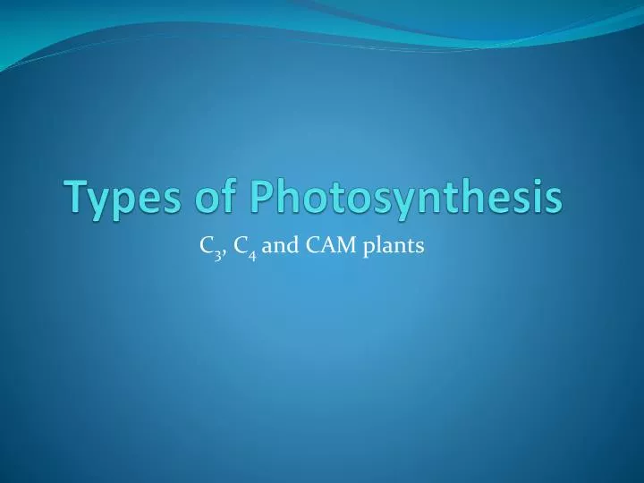 types of photosynthesis