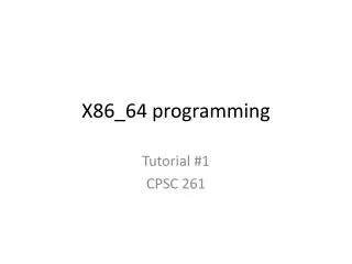 X86_64 programming