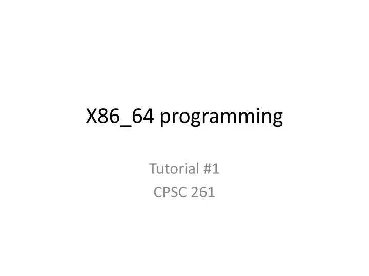 x86 64 programming