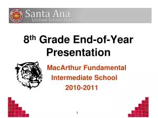 8 th Grade End-of-Year Presentation