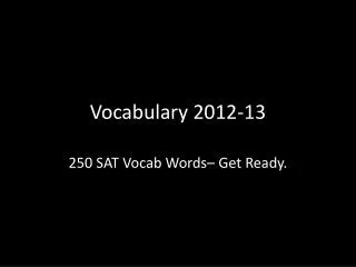 Vocabulary 2012-13