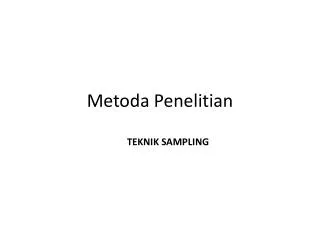 Metoda Penelitian