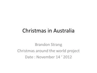 Christmas in Australia