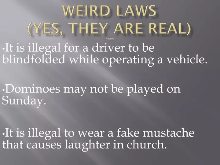 weird laws yes they are real