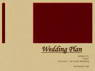 Wedding Plan