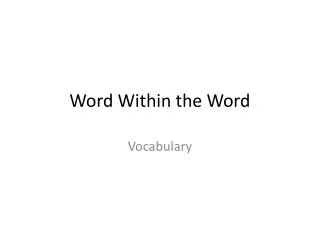 word within the word
